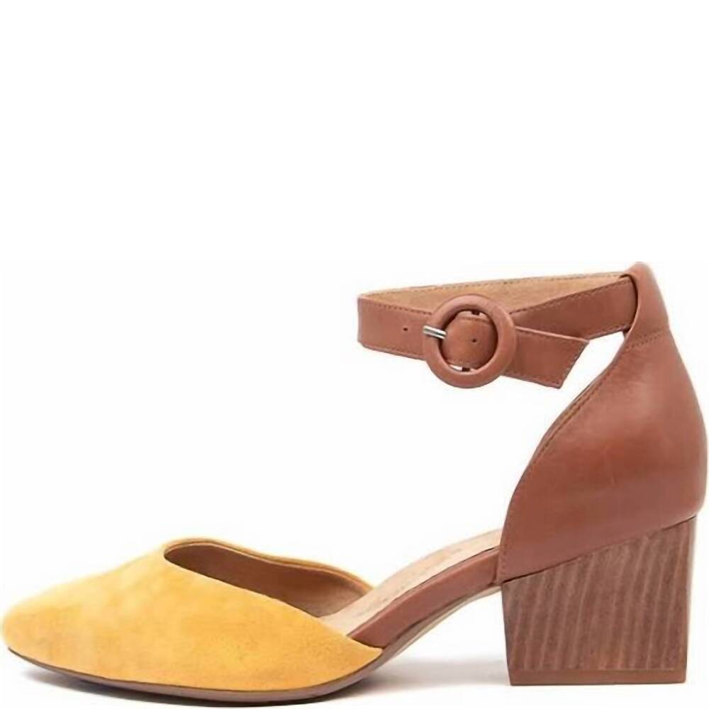 NEW ZIERA women's vanita leather sandal in mustard